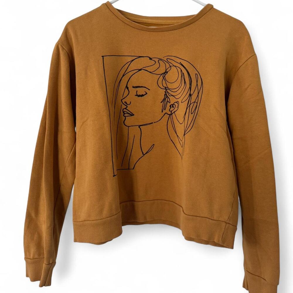 Cotton on mustard color graphic pullover